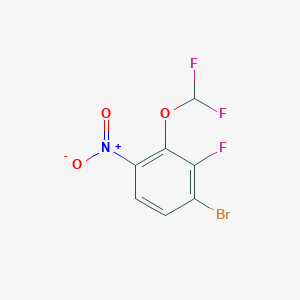 molecular formula C7H3BrF3NO3 B1447434 1-Bromo-3-difluoromethoxy-2-fluoro-4-nitrobenzene CAS No. 1807196-14-0