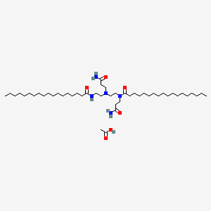 molecular formula C48H95N5O6 B14474353 Octadecanamide, N-(3-amino-3-oxopropyl)-N-(2-((3-amino-3-oxopropyl)(2-((1-oxooctadecyl)amino)ethyl)amino)ethyl)-, monoacetate CAS No. 68214-50-6