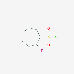 molecular formula C7H12ClFO2S B1447437 2-Fluorocycloheptane-1-sulfonyl chloride CAS No. 1803594-26-4