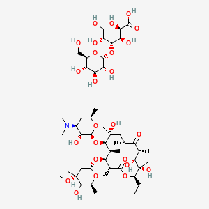 molecular formula C49H89NO25 B14474404 Erythromycin, 4-O-alpha-D-glucopyranosyl-D-gluconate (salt) CAS No. 69779-46-0