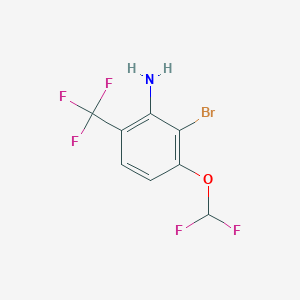 molecular formula C8H5BrF5NO B1447443 2-Bromo-3-(difluoromethoxy)-6-(trifluoromethyl)aniline CAS No. 1805024-78-5