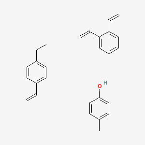 molecular formula C27H30O B14474436 1,2-Bis(ethenyl)benzene;1-ethenyl-4-ethylbenzene;4-methylphenol CAS No. 65104-04-3