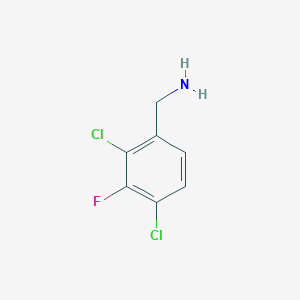 molecular formula C7H6Cl2FN B1447444 2,4-Dichloro-3-fluorobenzylamine CAS No. 1806354-09-5