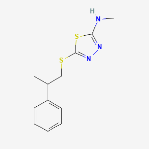 molecular formula C12H15N3S2 B14474441 N-Methyl-5-[(2-phenylpropyl)sulfanyl]-1,3,4-thiadiazol-2-amine CAS No. 66015-21-2