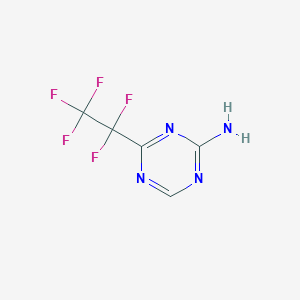 molecular formula C5H3F5N4 B1447446 4-(Pentafluoroethyl)-1,3,5-triazin-2-amine CAS No. 1803609-43-9