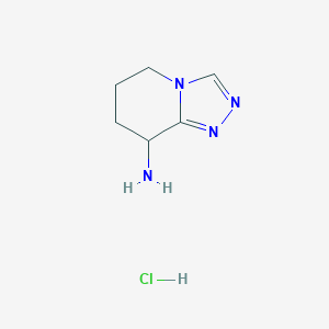 molecular formula C6H11ClN4 B1447448 5H,6H,7H,8H-[1,2,4]triazolo[4,3-a]pyridin-8-amine hydrochloride CAS No. 1803587-24-7