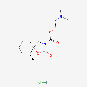 molecular formula C14H25ClN2O4 B14474497 Dimethylaminoethyl 6-methyl-2-oxo-1-oxa-3-azaspiro(4.5)decane-3-carboxylate hydrochloride CAS No. 72017-34-6