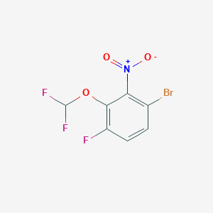 molecular formula C7H3BrF3NO3 B1447450 1-Bromo-3-difluoromethoxy-4-fluoro-2-nitrobenzene CAS No. 1805502-64-0
