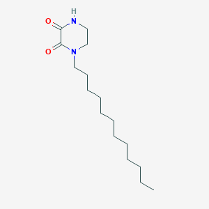 molecular formula C16H30N2O2 B14474517 1-Dodecylpiperazine-2,3-dione CAS No. 65639-07-8