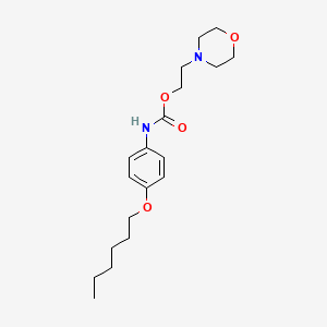 molecular formula C19H30N2O4 B14474523 Carbamic acid, [4-(hexyloxy)phenyl]-, 2-(4-morpholinyl)ethyl ester CAS No. 65347-98-0