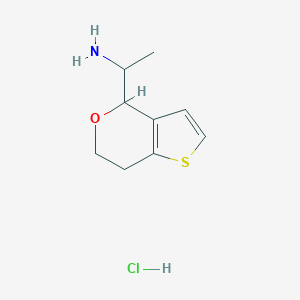 molecular formula C9H14ClNOS B1447453 1-{4H,6H,7H-thieno[3,2-c]pyran-4-yl}ethan-1-amine hydrochloride CAS No. 1803596-13-5