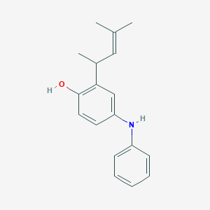 molecular formula C18H21NO B14474555 4-Anilino-2-(4-methylpent-3-en-2-yl)phenol CAS No. 66650-89-3