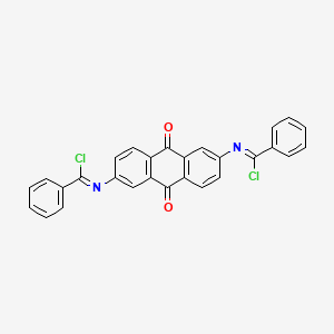 molecular formula C28H16Cl2N2O2 B14474563 Benzenecarboximidoyl chloride, N,N'-(9,10-dihydro-9,10-dioxo-2,6-anthracenediyl)bis- CAS No. 66214-41-3