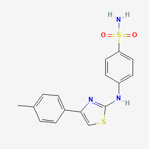 molecular formula C16H15N3O2S2 B14474566 Benzenesulfonamide, 4-[[4-(4-methylphenyl)-2-thiazolyl]amino]- CAS No. 66121-83-3