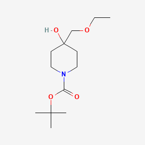 molecular formula C13H25NO4 B1447458 Tert-butyl 4-(ethoxymethyl)-4-hydroxypiperidine-1-carboxylate CAS No. 1419101-09-9