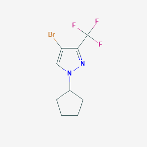 molecular formula C9H10BrF3N2 B1447464 4-Bromo-1-cyclopentyl-3-(trifluoromethyl)-1H-pyrazole CAS No. 1437794-36-9