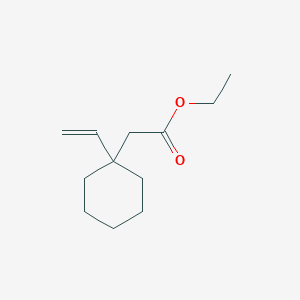 molecular formula C12H20O2 B14474654 Cyclohexaneacetic acid, 1-ethenyl-, ethyl ester CAS No. 71593-71-0