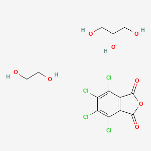 molecular formula C13H14Cl4O8 B14474679 Ethane-1,2-diol;propane-1,2,3-triol;4,5,6,7-tetrachloro-2-benzofuran-1,3-dione CAS No. 65970-35-6