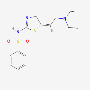 molecular formula C16H23N3O2S2 B14474684 N-(5-(2-(Diethylamino)ethylidene)-4,5-dihydro-2-thiazolyl)-4-methylbenzenesulfonamide CAS No. 71933-25-0