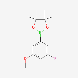 molecular formula C13H18BFO3 B1447470 2-(3-氟-5-甲氧基苯基)-4,4,5,5-四甲基-1,3,2-二氧杂硼环丁烷 CAS No. 1416367-00-4