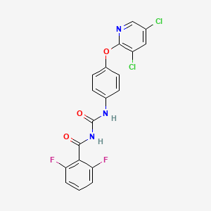 molecular formula C19H11Cl2F2N3O3 B14474745 N-((4-(3,5-Dichloropyridin-2-yl)oxyphenyl)carbamoyl)-2,6-difluorobenzamide CAS No. 67174-79-2