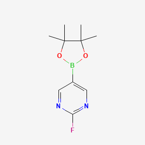 molecular formula C10H14BFN2O2 B1447477 2-Fluoro-5-(4,4,5,5-tetramethyl-1,3,2-dioxaborolan-2-yl)pyrimidine CAS No. 1352796-65-6