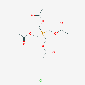 molecular formula C12H20ClO8P B14474771 Tetrakis[(acetyloxy)methyl]phosphanium chloride CAS No. 65444-22-6