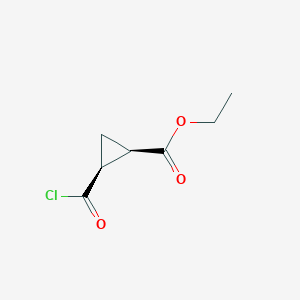 molecular formula C7H9ClO3 B14474773 Ethyl (1R,2S)-2-(chlorocarbonyl)cyclopropane-1-carboxylate CAS No. 71666-00-7