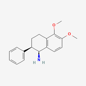 molecular formula C18H21NO2 B14474824 (1S,2R)-5,6-dimethoxy-2-phenyl-1,2,3,4-tetrahydronaphthalen-1-amine CAS No. 65836-84-2