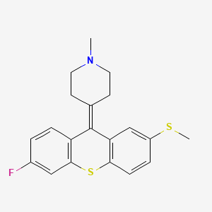 molecular formula C20H20FNS2 B14474839 Piperidine, 4-(6-fluoro-2-(methylthio)-9H-thioxanthen-9-ylidene)-1-methyl- CAS No. 72890-88-1