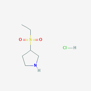 molecular formula C6H14ClNO2S B1447486 3-(Ethanesulfonyl)pyrrolidine hydrochloride CAS No. 1864053-67-7