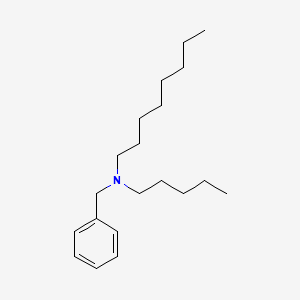 molecular formula C20H35N B14474866 Benzylamine, N-octyl-N-pentyl- CAS No. 70289-19-9