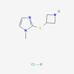 molecular formula C7H12ClN3S B1447487 2-(azetidin-3-ylsulfanyl)-1-methyl-1H-imidazole hydrochloride CAS No. 1864063-06-8