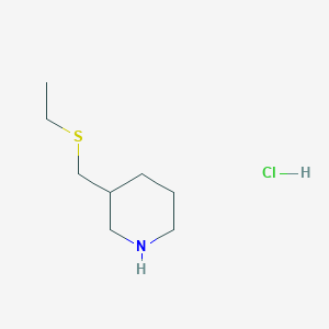 molecular formula C8H18ClNS B1447490 3-[(乙硫基)甲基]哌啶盐酸盐 CAS No. 1864073-29-9
