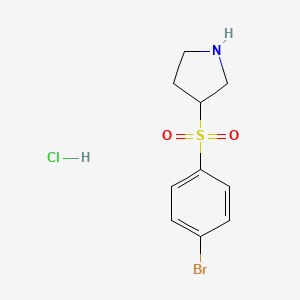 molecular formula C10H13BrClNO2S B1447491 3-[(4-Bromophenyl)sulfonyl]pyrrolidine hydrochloride CAS No. 1864016-64-7