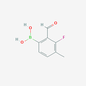 molecular formula C8H8BFO3 B1447494 (3-Fluoro-2-formyl-4-methylphenyl)boronic acid CAS No. 1451391-40-4