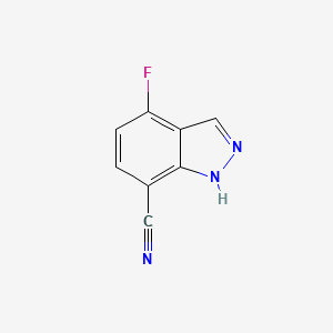 molecular formula C8H4FN3 B1447501 4-Fluoro-1H-indazole-7-carbonitrile CAS No. 1408058-17-2