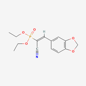 molecular formula C14H16NO5P B14475084 Diethyl 3,4-methylenedioxy-alpha-phosphono cinnamonitrile CAS No. 66577-01-3