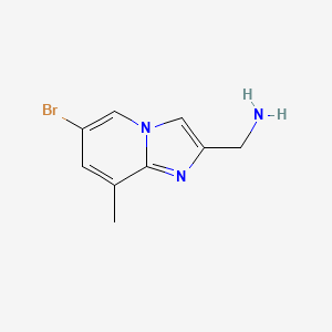 molecular formula C9H10BrN3 B1447532 {6-溴-8-甲基咪唑并[1,2-a]吡啶-2-基}甲胺 CAS No. 1216201-06-7