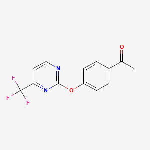 B1447534 1-(4-{[4-(Trifluoromethyl)pyrimidin-2-yl]oxy}phenyl)ethanone CAS No. 1227954-94-0
