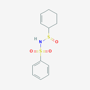 molecular formula C12H15NO3S2 B14475383 N-(Cyclohex-2-ene-1-sulfinyl)benzenesulfonamide CAS No. 66275-51-2