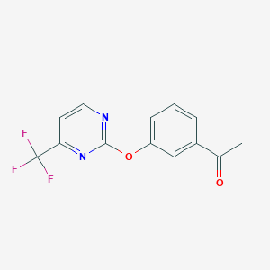 molecular formula C13H9F3N2O2 B1447544 1-(3-{[4-(Trifluoromethyl)pyrimidin-2-yl]oxy}phenyl)ethanone CAS No. 1227954-39-3