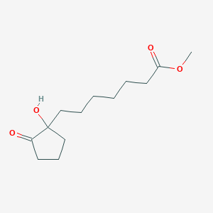 molecular formula C13H22O4 B14475516 Methyl 7-(1-hydroxy-2-oxocyclopentyl)heptanoate CAS No. 67728-51-2