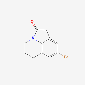 molecular formula C11H10BrNO B1447553 6-Bromo-1-azatricyclo[6.3.1.0,4,12]dodeca-4(12),5,7-trien-2-one CAS No. 57368-92-0