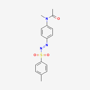 molecular formula C16H17N3O3S B14475541 N-Methyl-N-{4-[(E)-(4-methylbenzene-1-sulfonyl)diazenyl]phenyl}acetamide CAS No. 65488-11-1