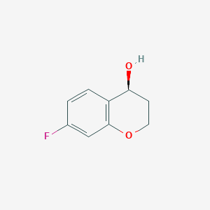 molecular formula C9H9FO2 B1447558 (4S)-7-fluoro-3,4-dihydro-2H-1-benzopyran-4-ol CAS No. 1270301-83-1