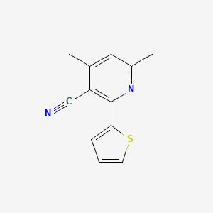molecular formula C12H10N2S B1447561 4,6-Dimethyl-2-thien-2-ylnicotinonitrile CAS No. 1427460-28-3