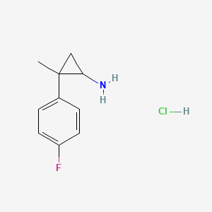 molecular formula C10H13ClFN B1447562 2-(4-Fluorophenyl)-2-methylcyclopropan-1-amine hydrochloride CAS No. 1803605-97-1