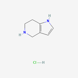 molecular formula C7H11ClN2 B1447565 4,5,6,7-Tetrahydro-1H-pyrrolo[3,2-c]pyridine hydrochloride CAS No. 1555967-60-6
