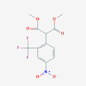 molecular formula C12H10F3NO6 B1447573 Dimethyl 2-(4-nitro-2-trifluoromethylphenyl)malonate CAS No. 1300730-68-0